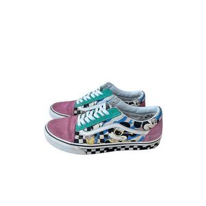 Vans Pink and Blue Cartoon Sneakers